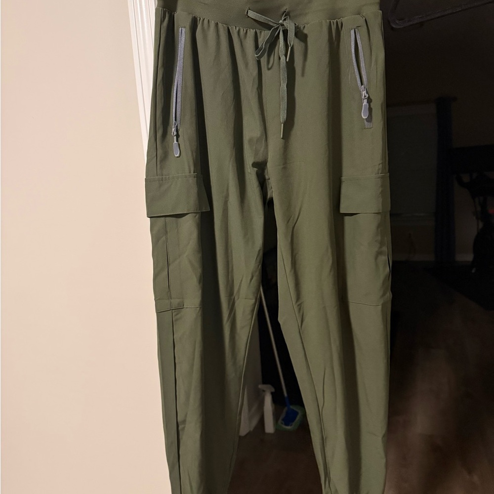 Olive Green Cargo joggers